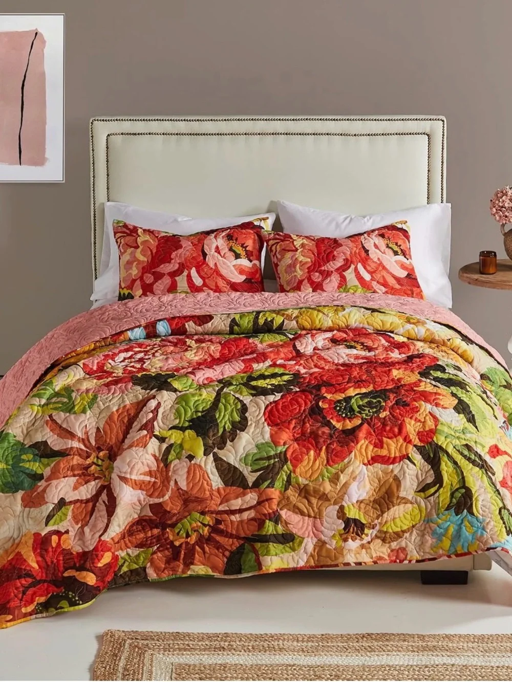 King size Senna 3 piece quilt set by Greenland Home Fashions!